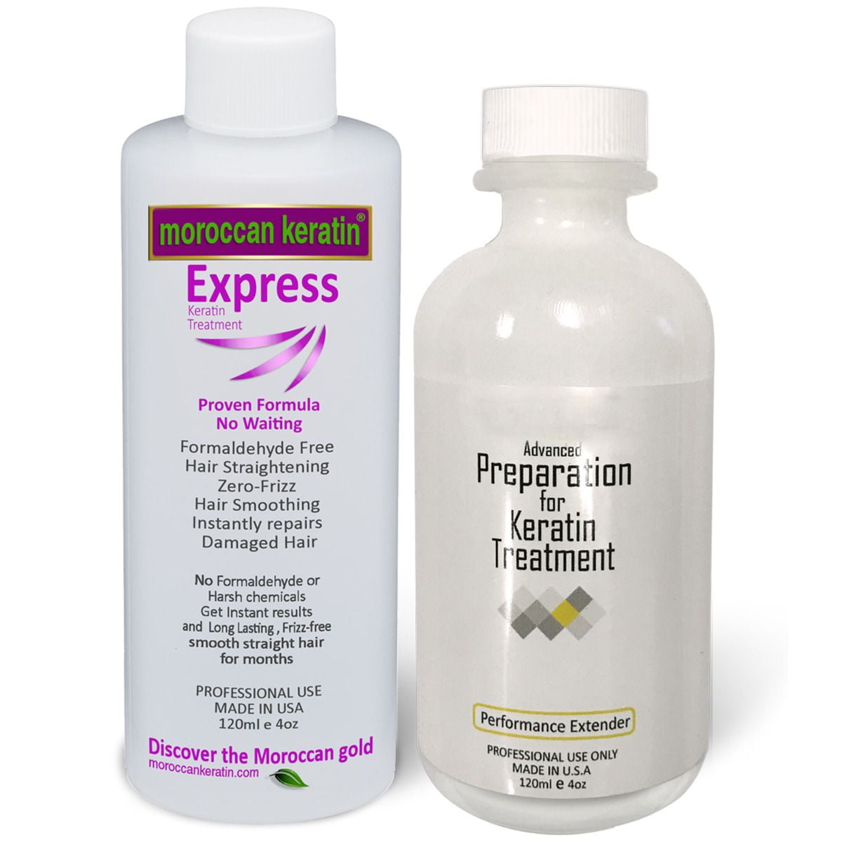 Moroccan Keratin Formaldehyde Free Express Smoothing Straightening Blowout Keratin Hair Treatment No Wait Formula Instant results 120ml Treatment and 250ml Booster Walmart