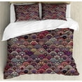 thumbnail image 1 of Moroccan King Size Duvet Cover Set, Colorful Vintage Floral Mandala Hexagonal Motifs Overlapping Design Mexican Ornate, Decorative 3 Piece Bedding Set with 2 Pillow Shams, Multicolor, by Ambesonne, 1 of 3
