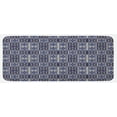 thumbnail image 1 of Moroccan Kitchen Mat, Squares with Portuguese Azulejo Ornaments Arrangement Floral Pattern Leaves, Plush Decorative Kitchen Mat with Non Slip Backing, 47" X 19", Navy Blue Beige, by Ambesonne, 1 of 1