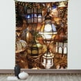 thumbnail image 1 of Moroccan Lanterns and Lamps Stained Glass Decor Pattern Wall Hanging Tapestry, 1 of 1