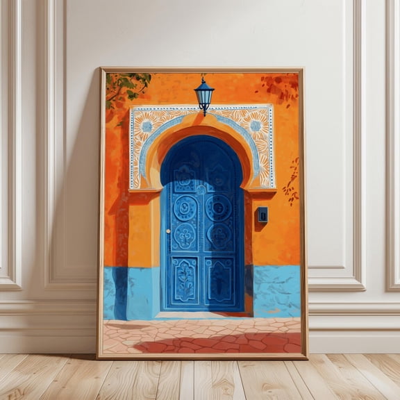 Moroccan Marrakesh Terracotta Door Morocco Travel Ramadan Eid Poster