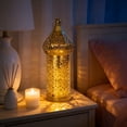 thumbnail image 1 of Moroccan Metal Lantern Holder, Decorative Candle Lantern Stand, Golden Hollow Metal Lantern for Home Decor, Ramadan Eid Centerpiece, Bohemian Wedding Table Decor, Floor or Hanging, 1 of 9