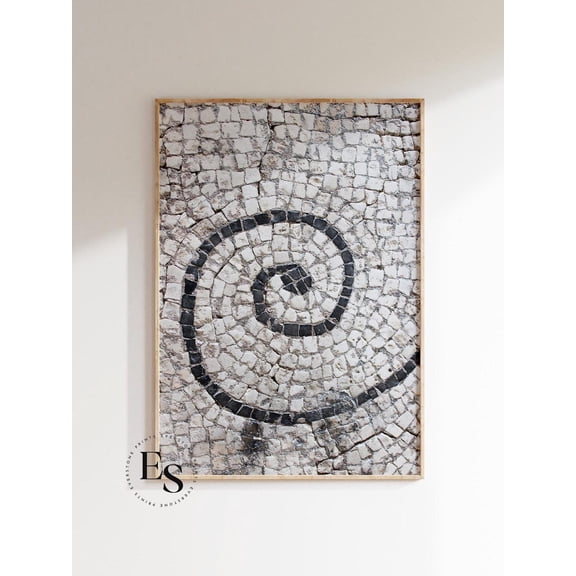 Moroccan Mosaic Abstract Wall Art Print, Boho Tile Pattern And Home Decor