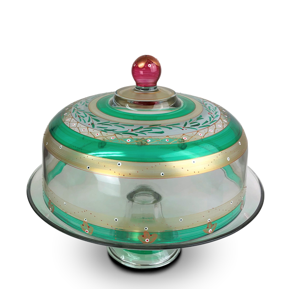 Moroccan Mosaic Garland Christmas Lg Cake Dome