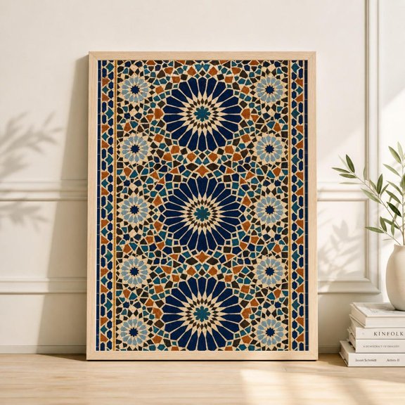 Moroccan Mosaic Geometric Wall Art Print