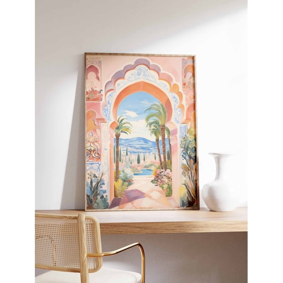Moroccan Ornate Doorway Poster, Unframed Paper Poster 8x10in
