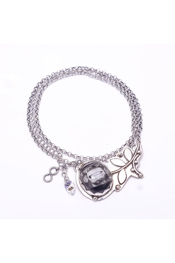 Moroccan Orthoceras - Fossil Flower 925 Silver Chain Pandent 17.99" CP44021232