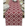 thumbnail image 1 of Moroccan Pattern Dark Blue Geometric Table Runner Home Wedding Table Mat Centerpieces Decoration Party Dining Long Tablecloth, 1 of 7