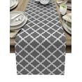thumbnail image 1 of Moroccan Pattern Dark Blue Geometric Table Runner Home Wedding Table Mat Centerpieces Decoration Party Dining Long Tablecloth, 1 of 7
