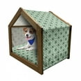thumbnail image 1 of Moroccan Pet House, North Inspired Oriental Star Pattern with Complex Lines, Outdoor & Indoor Portable Dog Kennel with Pillow and Cover, 5 Sizes, Sea Green Cream Black, by Ambesonne, 1 of 5