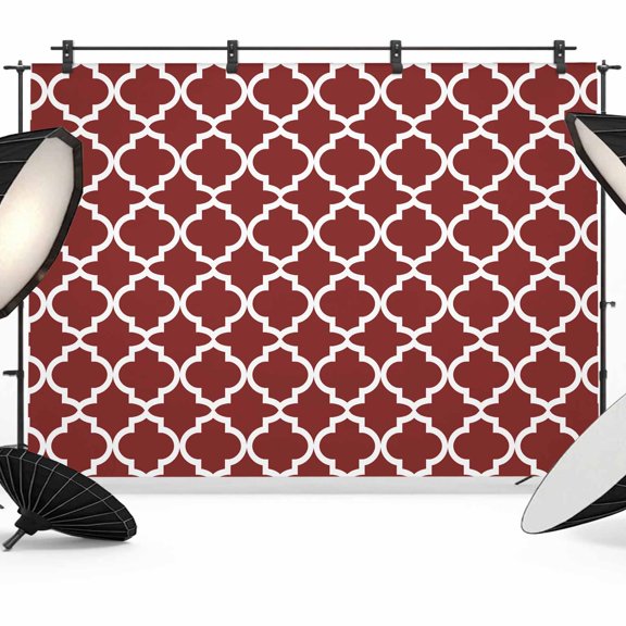 Moroccan Photography Backdrop 7x5FT, Red Geometric Photo Backdrops, Background for Photography Studio Photo Studio Background, Back Drop for Photoshoot