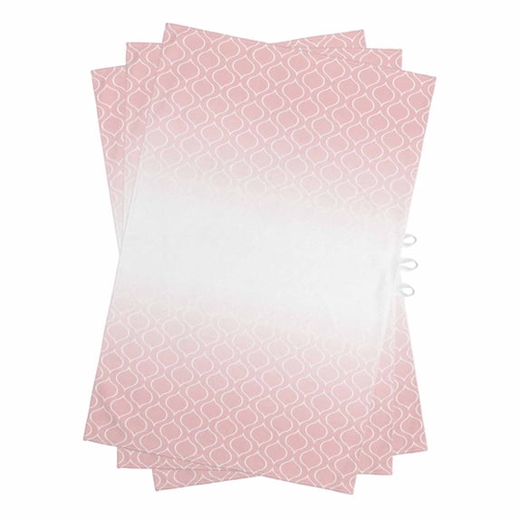 Moroccan Pink Kitchen Towels Set of 3, Water Absorbent Dish Towel, Abstract Geometric Gradient Modern Decorative Hand Towels - Quick Drying Cloth for Cooking Baking, 18x28 Inch