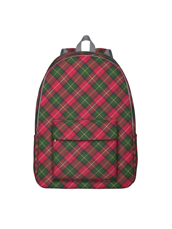 Moroccan Plaid Pattern Backpack, Exotic Geometric Checkered Design with Vintage Aesthetic for Teens and Adults