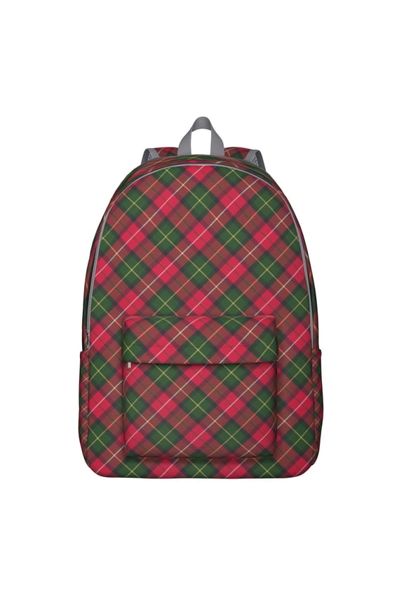 Moroccan Plaid Pattern Backpack, Exotic Geometric Checkered Design with Vintage Aesthetic for Teens and Adults