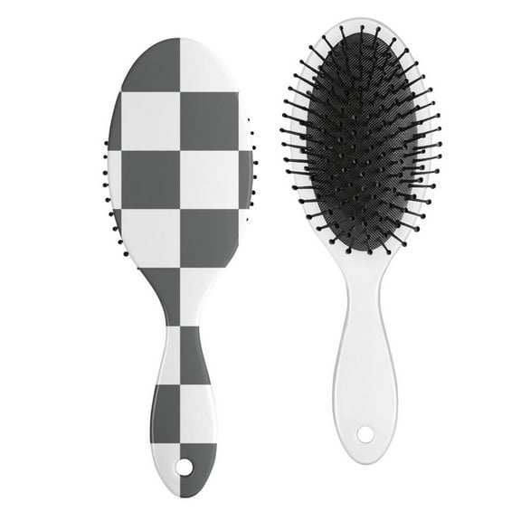 Moroccan Plaid Print Hair Brush, Vintage Checkered Detangler Comb with Artistic Design, Paddle Cushion Brush for Women Girls Boys, Perfect for Gifting and Daily Use