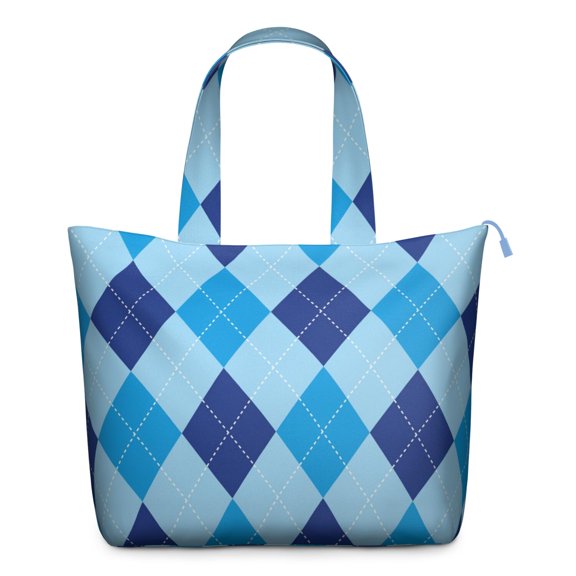 Moroccan Plaid Travel Tote Weekender Bag with Rustic Plaid Aesthetic, Checkered Geometric Pattern, Lightweight Overnight Duffel