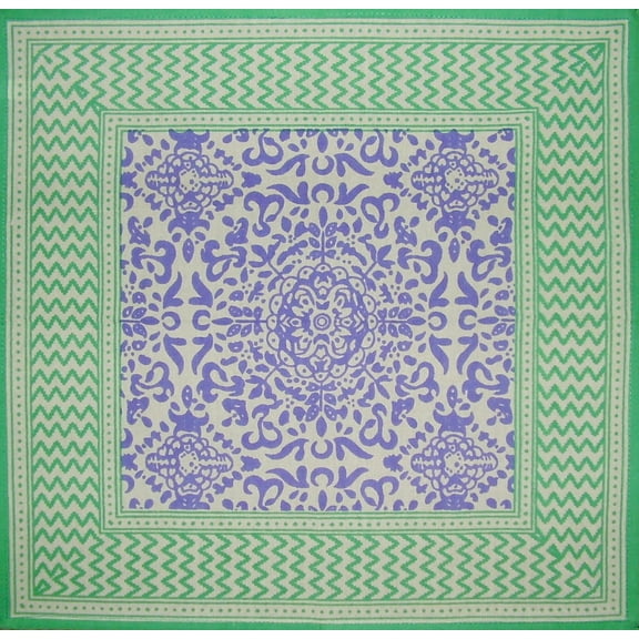 Moroccan Print Cotton Napkin 17" x 17" Lavender & Seafoam