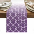 thumbnail image 1 of Moroccan Purple Table Runner - 72 Inch Long, Kitchen Dining Table Runner Dresser Scarves, Geometric Gradient Plaid Modern Farmhouse Decor for Coffee Tables Wedding Party Banquet, 1 of 8