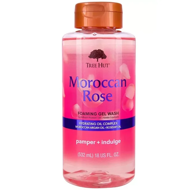 Moroccan Rose Foaming Body Wash Hydrating Oil Complex 18 oz Floral