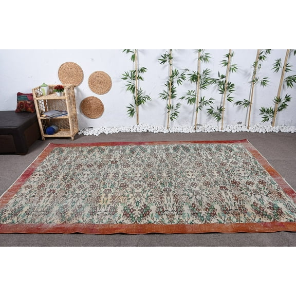 Moroccan Rug, Turkish Rug, Home Decor Rugs, 6x9.6 ft Large Rug, Vintage Rug