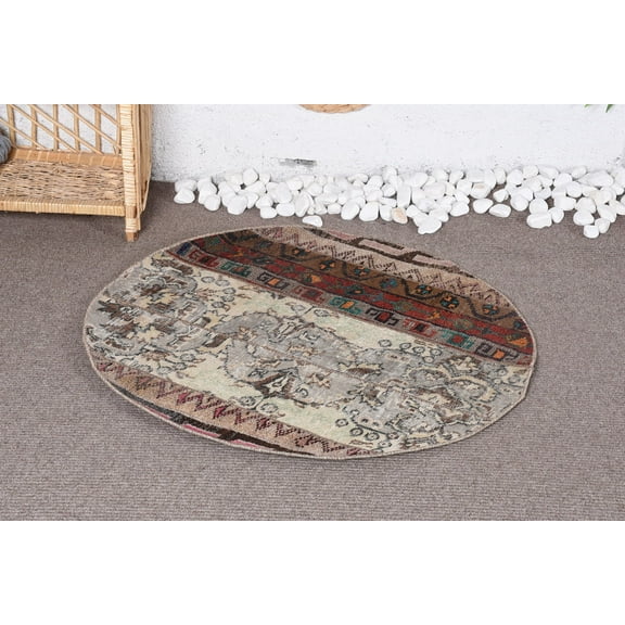 Moroccan Rug, Turkish Rug, Oriental Rugs, 3x3 ft Small Rug, Vintage Rug