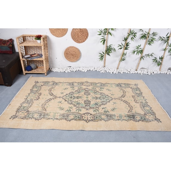 Moroccan Rug, Vintage Rugs, Kitchen Rug, 4.5x7.7 ft Area Rug, Turkish Rug