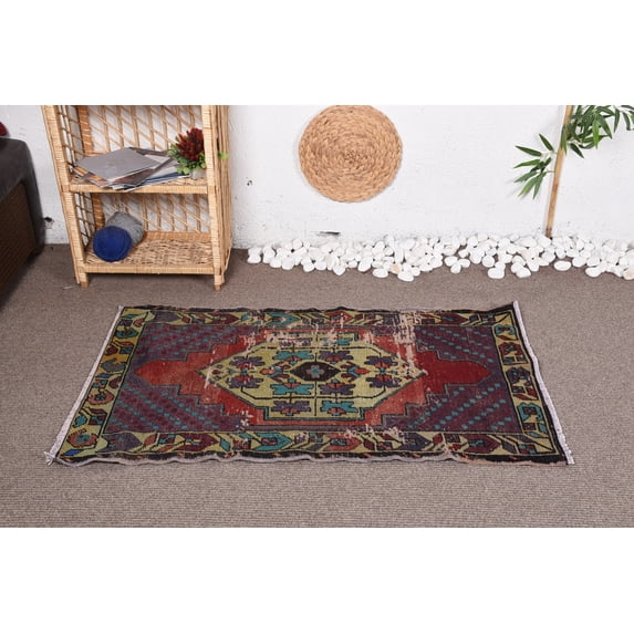 Moroccan Rug, Wool Rugs, Turkish Rug, Vintage Rugs, 2.5x4.2 ft Small Rugs