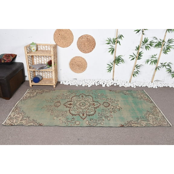 Moroccan Rugs, Wool Rug, 3.5x7.3 ft Area Rugs, Turkish Rugs, Vintage Rug