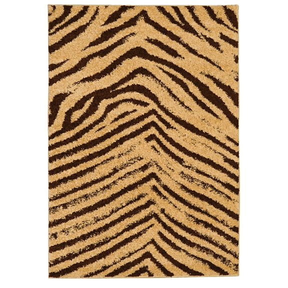 Moroccan Sahara Camel Rug 5x7 Modern Frieze Shag Neutral Geometric Design