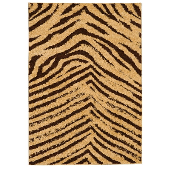 Linon Moroccan Sahara Power Loomed Polypropylene 8'x10' Rug in Brown