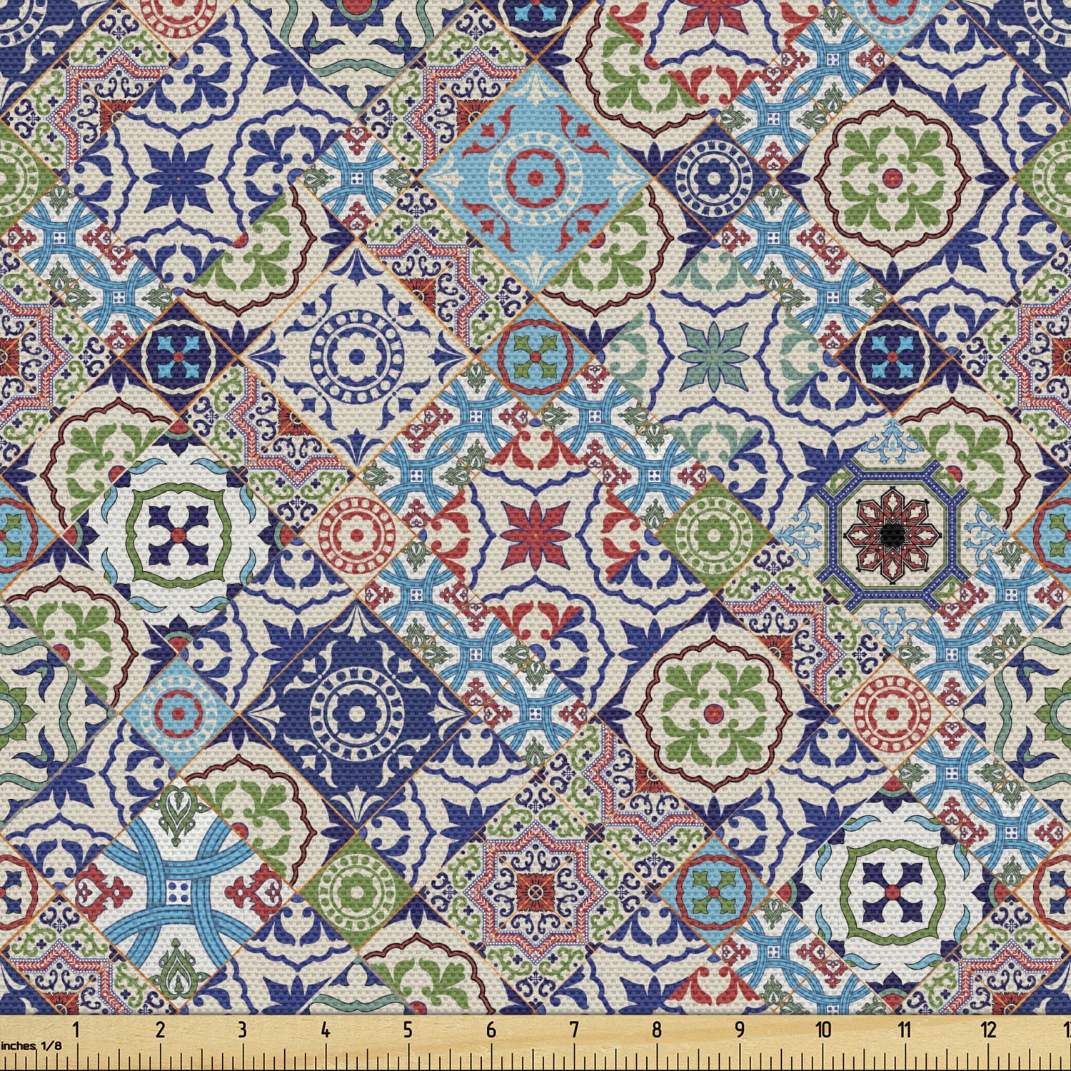 Moroccan Sofa Upholstery Fabric by the Yard, Complex Colorful Moroccan ...