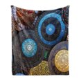thumbnail image 1 of Moroccan Soft Flannel Fleece Blanket, Handcrafts Shot at the Market in Morocco Antiquity Tradition Old Touristic Places, Cozy Plush for Indoor and Outdoor Use, 50" x 60", Multicolor, by Ambesonne, 1 of 5