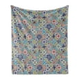 thumbnail image 1 of Moroccan Soft Flannel Fleece Throw Blanket, Complex Colorful Moroccan Tile Motifs Antique Floral Ornaments Design, Cozy Plush for Indoor and Outdoor Use, 70" x 90", Multicolor, by Ambesonne, 1 of 5