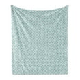 thumbnail image 1 of Moroccan Soft Flannel Fleece Throw Blanket, Continuous Traditional Floral Inspired Mediterranean, Cozy Plush for Indoor and Outdoor Use, 70" x 90", Seafoam Grey, by Ambesonne, 1 of 5