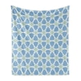 thumbnail image 1 of Moroccan Soft Flannel Fleece Throw Blanket, Mosaic Pattern Repeating Glazed Zellige Art Stars Roman Inspirations, Cozy Plush for Indoor and Outdoor Use, 60" x 80", Green Blue White, by Ambesonne, 1 of 6