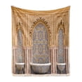 thumbnail image 1 of Moroccan Soft Flannel Fleece Throw Blanket, Typical Moroccan Tiled Fountain in the City of Rabat near Hassan Tower, Cozy Plush for Indoor and Outdoor Use, 50" x 70", Apricot Pale Brown, by Ambesonne, 1 of 5