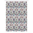 thumbnail image 1 of Moroccan Stall Shower Curtain, Old Ethnic Floral Ornament Pattern with Swirled Florets and Leaf Turkish Artwork, Fabric Bathroom Set with Hooks, 54W X 78L Inches, Maroon Teal, by Ambesonne, 1 of 1