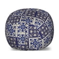 thumbnail image 1 of Moroccan Storage Toy Bag Chair, Squares with Portuguese Azulejo Ornaments Arrangement Floral Pattern Leaves, Stuffed Animal Organizer Washable Bag, Large Size, Navy Blue Beige, by Ambesonne, 1 of 3