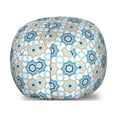 thumbnail image 1 of Moroccan Storage Toy Bag Chair, Style Traditional Star Shape Motifs Repetition, Stuffed Animal Organizer Washable Bag, Small Size, Deep Sky Blue Ecru, by Ambesonne, 1 of 3