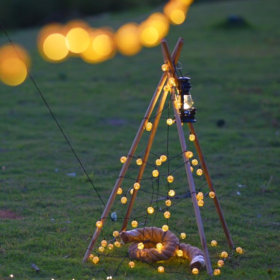 Moroccan String Lights Plug-in 60 LED 29ft Indoor Outdoor Waterproof 8 Modes Diwali Lights with Timer & Remote Control, Decorative Globe for Bedroom Christmas, Warm White