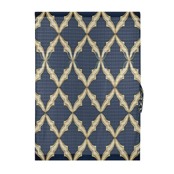 Moroccan Stripe Pattern Door Curtain 25x40in Privacy Mesh with UV Protection Tie Back Rod Pockets