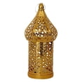 thumbnail image 1 of Moroccan Style Decorative Lantern Iron Gold Metal Candle Holder with Intricate Cutout Patterns Ramadan Eid Home Decor Hanging Tabletop Lighting Fixture, 1 of 4