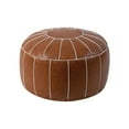thumbnail image 1 of Moroccan Style Pouf Ottoman Footstool, Oil Wax Faux Leather With Contrast Stitching, Unstuffed For Custom Filling, Multipurpose For Living Room Patio And Storage, 1 of 6