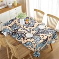 Moroccan Tablecloth Patchwork Style Pattern with Flowers Bohemian