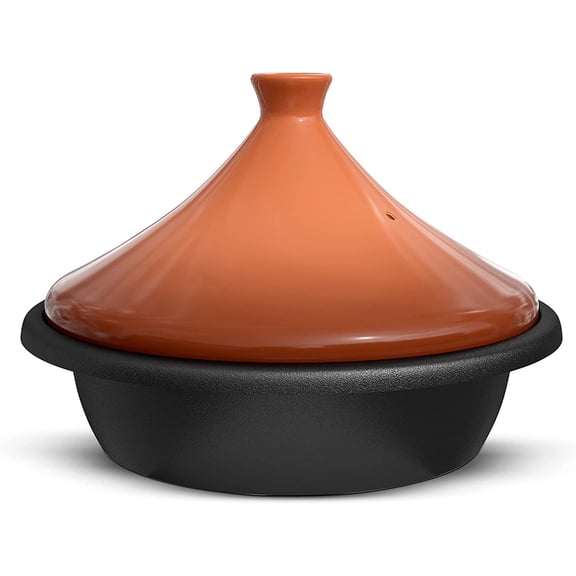 Moroccan Tagine Enameled Cast Iron, 3.3QT, Terracotta