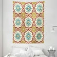 thumbnail image 1 of Moroccan Tapestry, Eastern Sacred Geometry Art Figures with Classical Damask Ornate Elements Image, Wall Hanging for Bedroom Living Room Dorm Decor, 60W X 80L Inches, Mustard Beige, by Ambesonne, 1 of 5