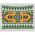 thumbnail image 1 of Moroccan Tapestry, Vibrant Old Fashion Indie African Tribal Pattern with Eastern Influences Print, Wall Hanging for Bedroom Living Room Dorm Decor, 60W X 40L Inches, Green Yellow, by Ambesonne, 1 of 2