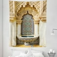 thumbnail image 1 of Moroccan Tapestry, Vintage Building Design Art Historic Exterior Facade with Mosaic Print, Fabric Wall Hanging Decor for Bedroom Living Room Dorm, 5 Sizes, Ivory Pale Brown Blue, by Ambesonne, 1 of 1