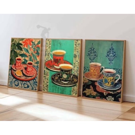 Moroccan Tea Art Prints, Arabic Teapot, Kitchen Decor, Poster Only