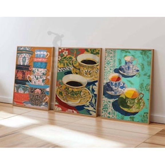 Moroccan Tea Print Set, Arabic Teapot Art, Kitchen Decor, Poster Only